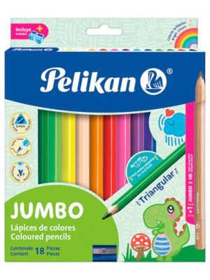 Colores Pelikan Jumbo x18und + Sacapunta