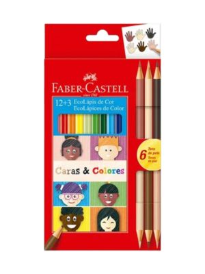 EcoLápices de color Caras&Colores x 12+3 Faber Castell