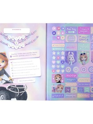 Cuaderno Cosido Peluches 100Hojas Cuadros-Linea Corriente-Doble Linea