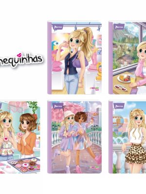 Cuaderno Cosido Bonequinhas Antonia 100Hojas Norma Cuadros-Linea Corriente-Doble Linea