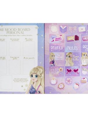 Cuaderno Cosido Bonequinhas Antonia 100Hojas Norma Cuadros-Linea Corriente-Doble Linea