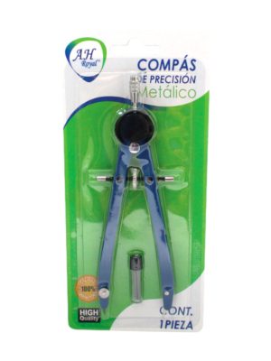 Compas AH royal de precisión metálico grande encartonado con mina