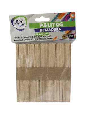 Palitos de madera natural AH Royal x50