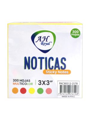 Papel para notas Ah Royal x300 unidades neón surtido