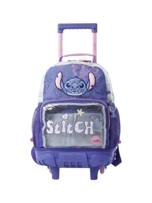 Maleta para Niña con ruedas Stitch On The Beach Mediano Azul 8UO