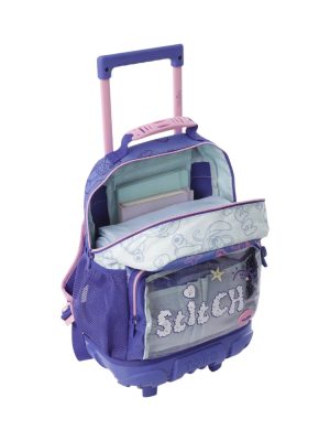 Maleta para Niña con ruedas Stitch On The Beach Mediano Azul 8UO