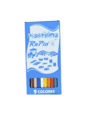 Caja plastilina Rapid 9 Colores Larga