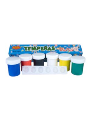 Temperas Rapid x6 con pincel y paleta para mezclar